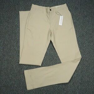 Mizzen Main Pants Mens 30 Khaki Tan Performance Chino Straight Unhemmed NWT